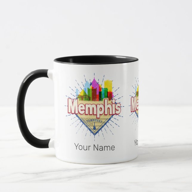 Memphis Tennessee United Stater Retro Skyline Mugg (Vänster)
