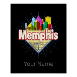Memphis Tennessee United Stater Retro Skyline Perfect Poster