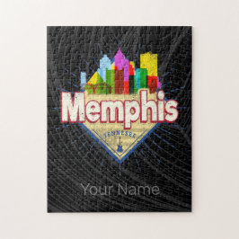 Memphis Tennessee United Stater Retro Skyline Pussel