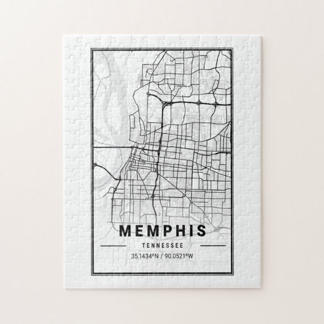 Memphis Tennessee USA Cities Travel City Karta Pussel (Vertikal)
