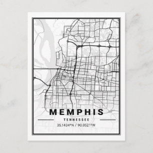 Memphis Tennessee USA Travel City Karta Vykort
