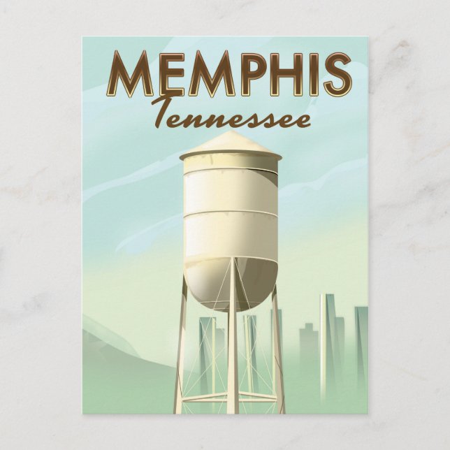 Memphis Tennessee vintage reseskylt Vykort (Framsida)