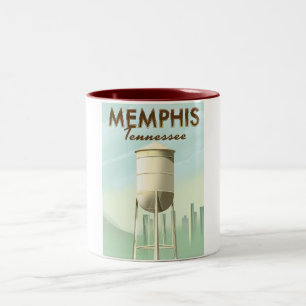 Memphis Tennessee vintage resor poster Två-Tonad Mugg