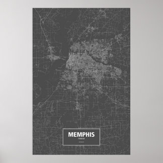 Memphis, Tennessee (vitt på svart) Poster