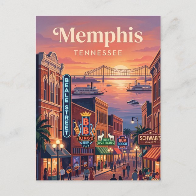 Memphis, Tennessee Vykort (Framsida)