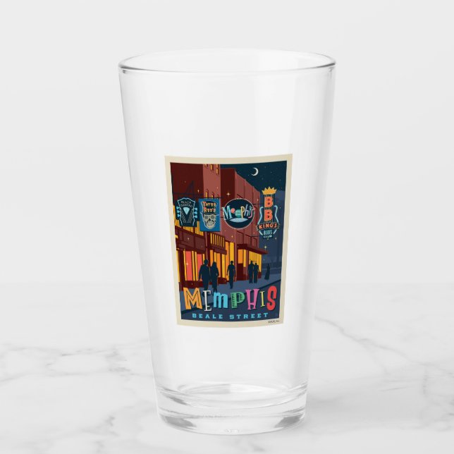 Memphis, TN | Beale Street Neon Glaskopp (Framsida)