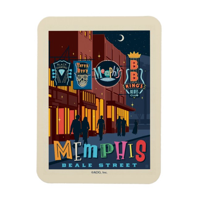 Memphis, TN | Beale Street Neon Magnet (Vertikal)