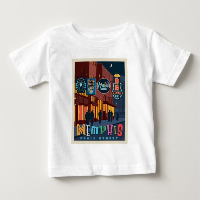 Memphis, TN | Beale Street Neon T Shirt (Framsida)