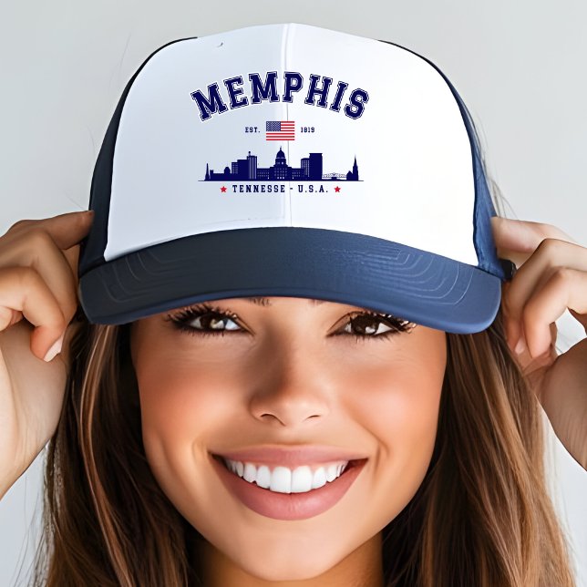 "Memphis TN Embroidered – Classic Skyline  Keps (Skapare uppladdad)