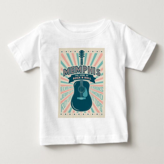 Memphis, TN: Guitar Series | Sten-N-Roll T Shirt (Framsida)