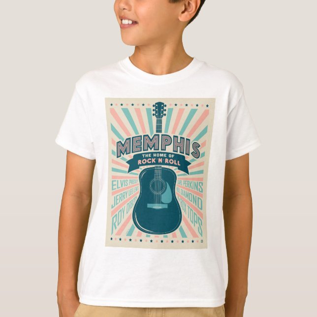 Memphis, TN: Guitar Series | Sten-N-Roll T Shirt (Framsida)