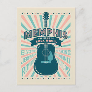 Memphis, TN: Guitar Series Sten-N-Roll Vykort