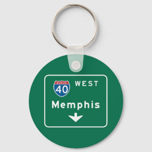 Memphis, TN Road Sign Nyckelring