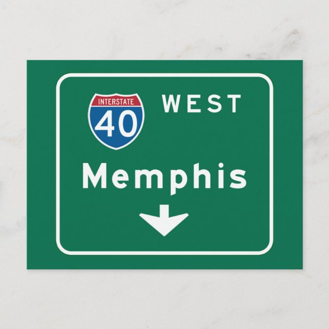 Memphis, TN Road Sign Vykort (Framsida)
