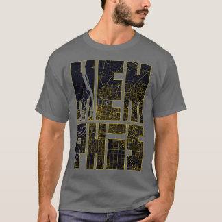 Memphis USA City Karta Typography Guld Art Deco T Shirt