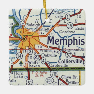 Memphis Vintage Karta Julgransprydnad Keramik