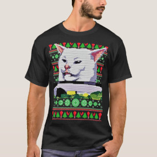 Mempress Woman Yelling at a cat Ugly X mas Sweat T Shirt