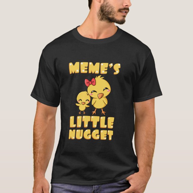 Mems Little Nugget Chicken Älskare Grandma Mor T Shirt (Framsida)