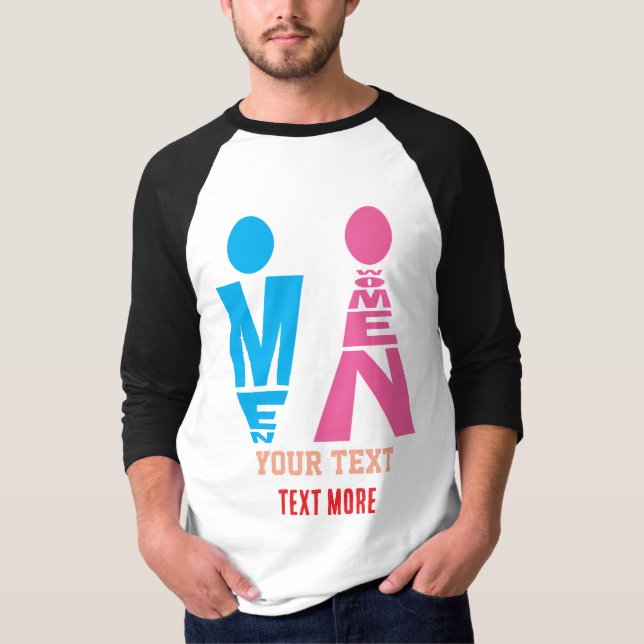 Men and Women Typography Icon Design – Bold Pink & T Shirt (Framsida)