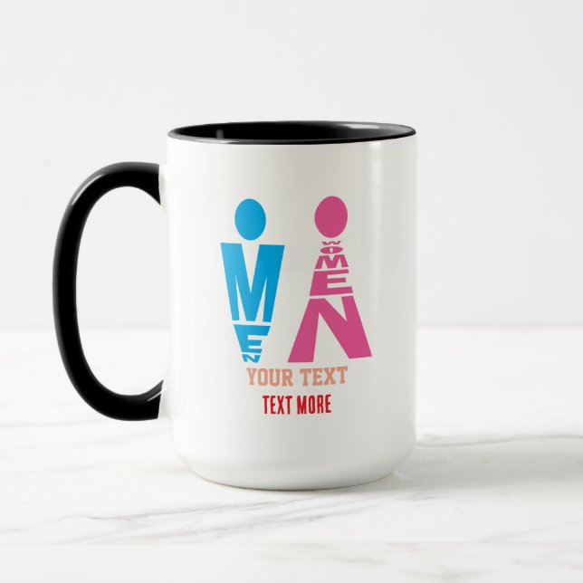 Men and Women Typography Icon Design Mugg (Vänster)