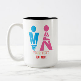 Men and Women Typography Icon Design Två-Tonad Mugg
