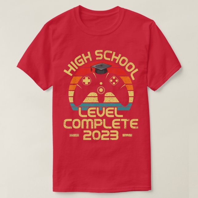 Men Boy Graduation High School Level Complete Gift T Shirt (Design framsida)