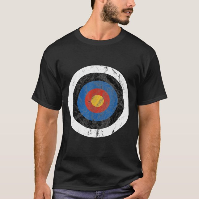 Men Bullseye Archery Target Bow Arrow Dart T Shirt (Framsida)