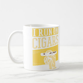 Men Cigars Smoking Cigar Smoke Funny I Run On Ciga Kaffemugg