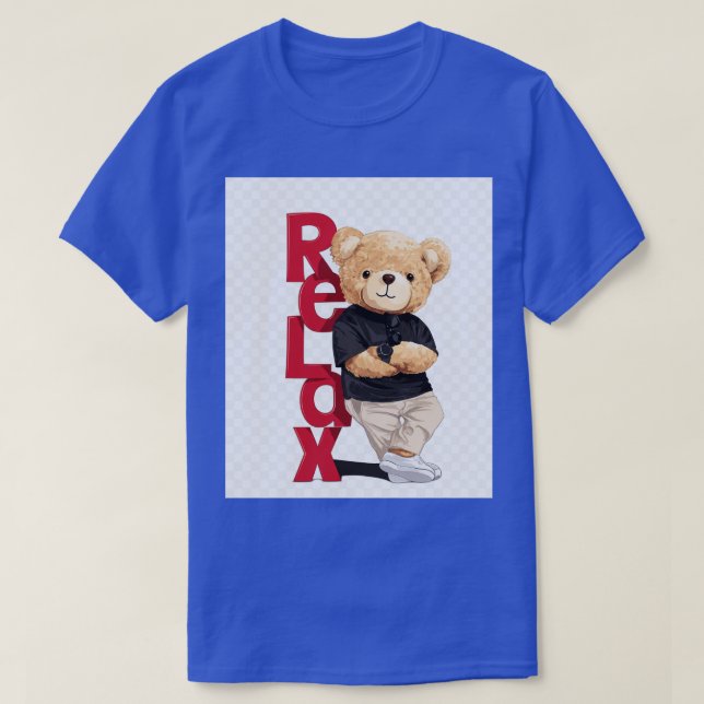 Men Cool nallebjörn T Shirt (Design framsida)