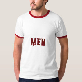 Men Custom Text Mörkröd Färg Men's Basic Ringer T Shirt