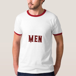 Men Custom Text Mörkröd Färg Men's Basic Ringer T Shirt