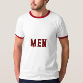 Men Custom Text Mörkröd Färg Men's Basic Ringer T Shirt