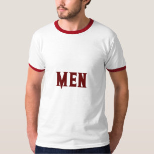 Men Custom Text Mörkröd Färg Men's Basic Ringer T Shirt