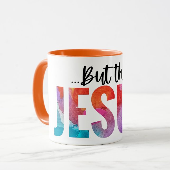 Men då Jesus Stora Abstrakten Mugg Faith Citat (Framsida vänster)