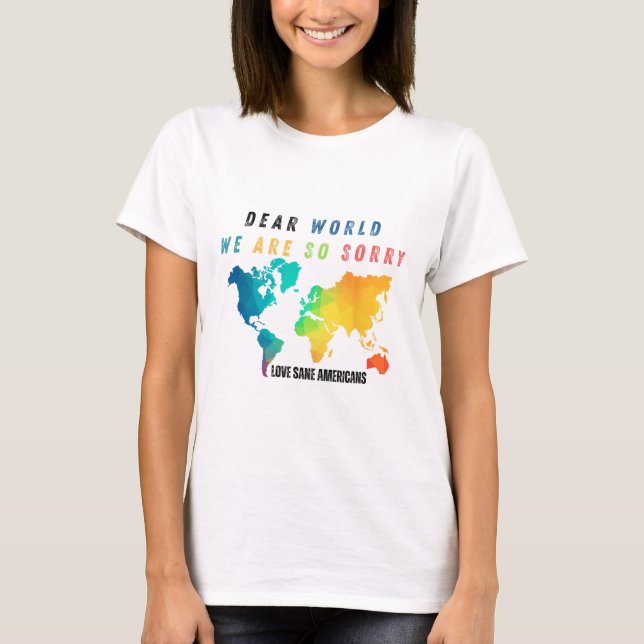 Men Dear World1  T Shirt (Framsida)