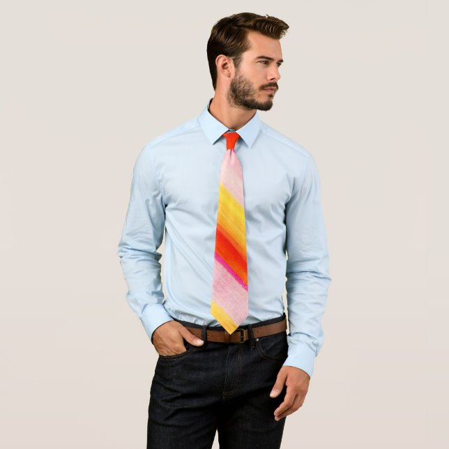 Men Designer Ties Yellow Orange Pink Slips (In Situ)