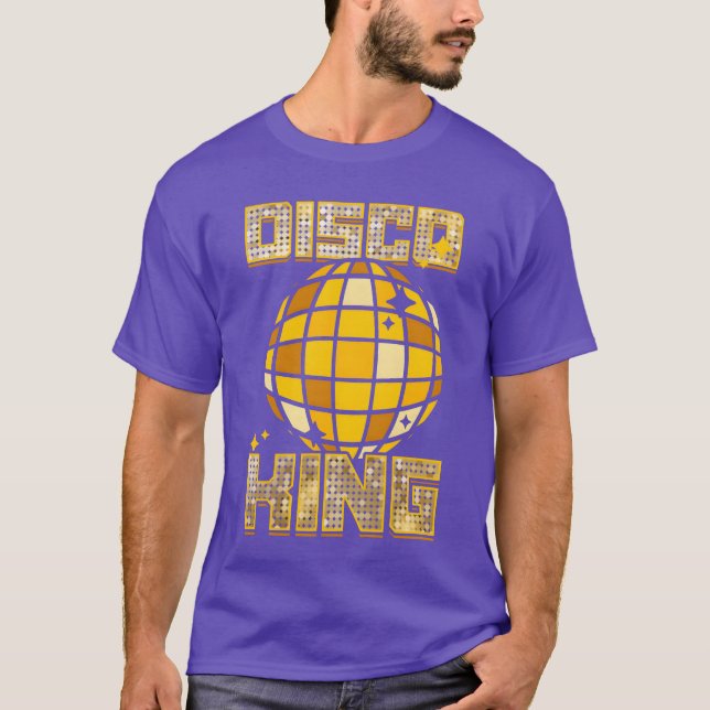 Men Disco King Dancing 70s 80s 90s Music retro T Shirt (Framsida)