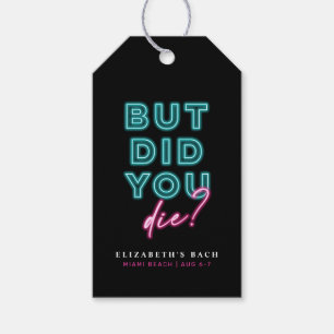 Men dog du? Neon Blue & Rosa Hangover Kit Presentetikett