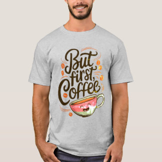 Men First Coffee T-Shirt - Funny Coffee Älskare Sh