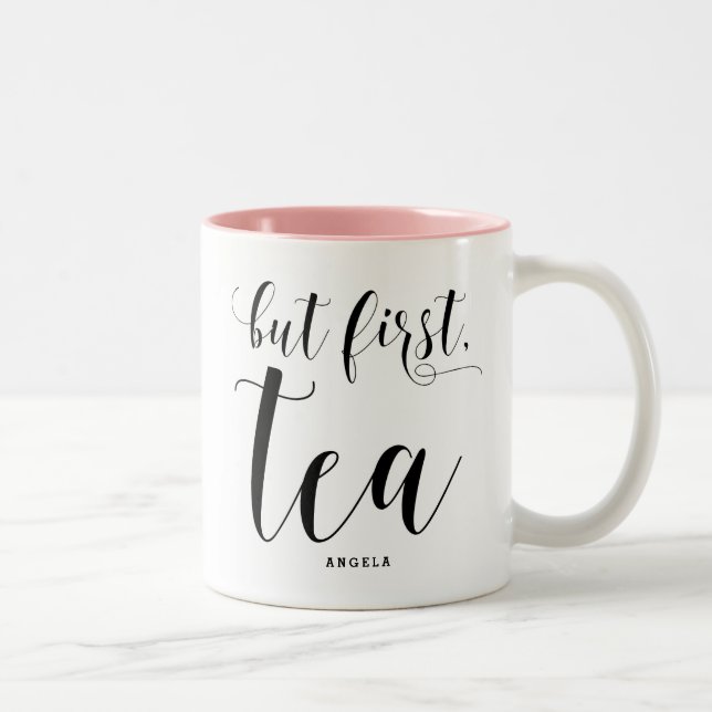 Men Fist, Tea | Modern Personlig för kalligrafi Två-Tonad Mugg (Höger)