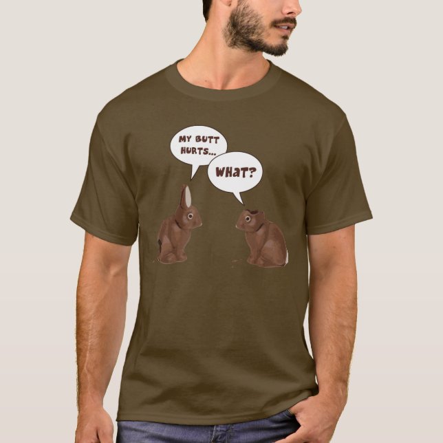 Men för ända för chokladpåskharekaniner tee shirt (Framsida)