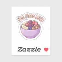 Men först Açaí Söt Kawaii Vinyldekal