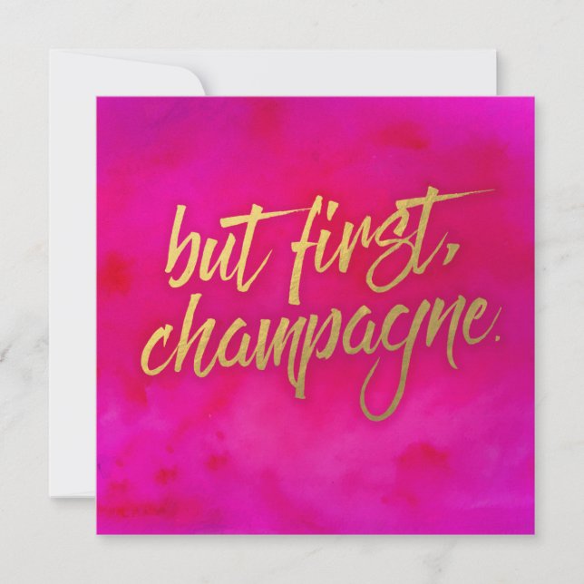 Men först Champagne-inbjudan Pearl Shimmer Papper Inbjudningar (Framsida)