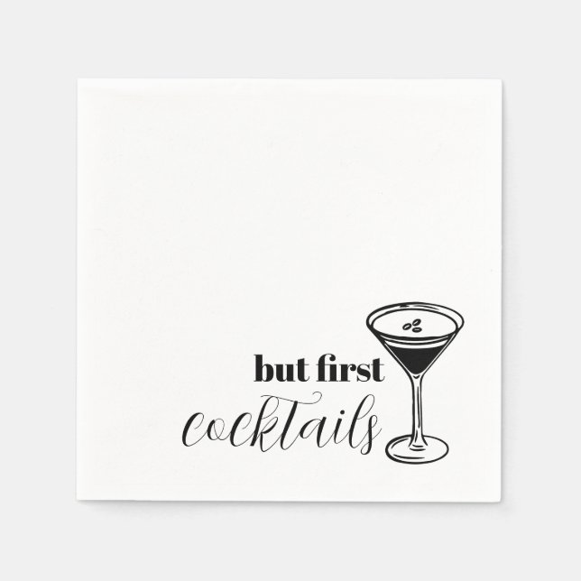 Men först, cocktails - martini pappersservett (Framsidan)
