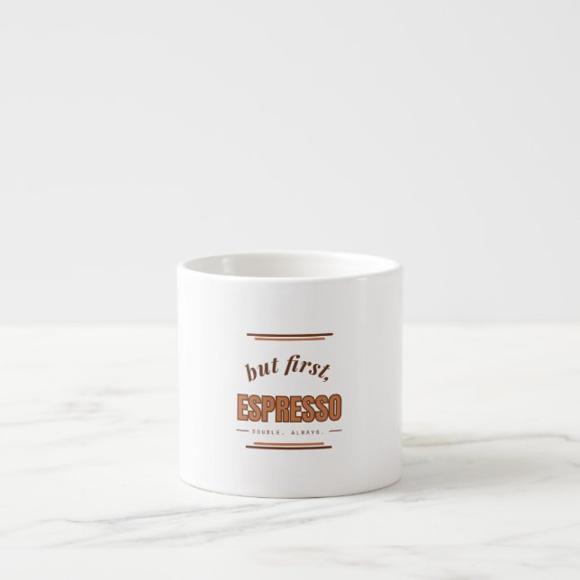 Men först Espresso Retro Kaffe 6 oz Specialmugg Espressomugg (Framsidan)