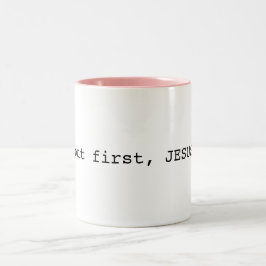 men först, JESUS inspirera kaffemugg