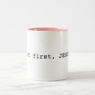 men först, JESUS inspirera kaffemugg