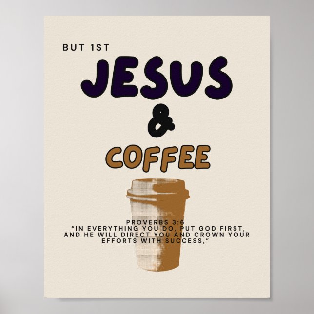 Men först Jesus och kaffe Poster / Jesus/kaffe (Framsidan)