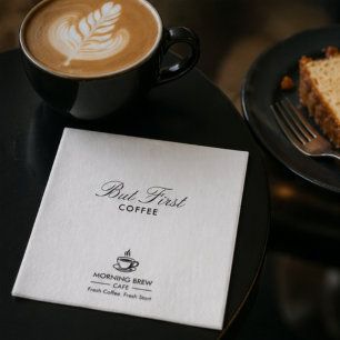 Men Först Kaffe Anpassad Företagets Logotyp Papper Pappersservett