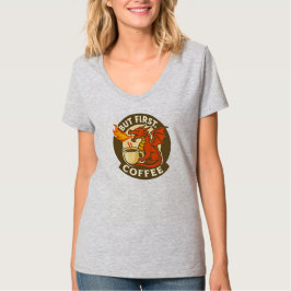 Men först kaffe drakon rolig java beroende present t shirt
